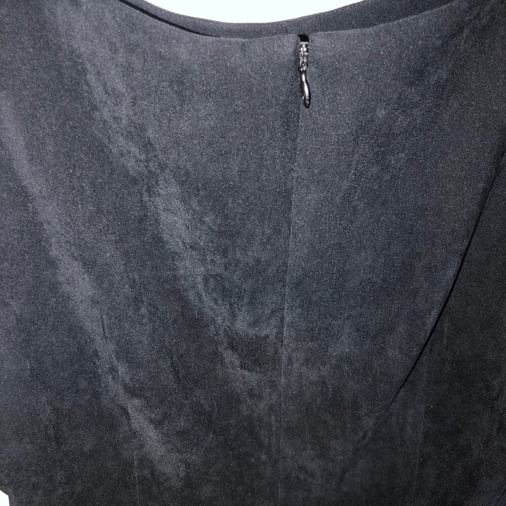 Nordstrom Clues 80s Scalloped Hem Cocktail Black dress size 6 - Picture 4 of 9